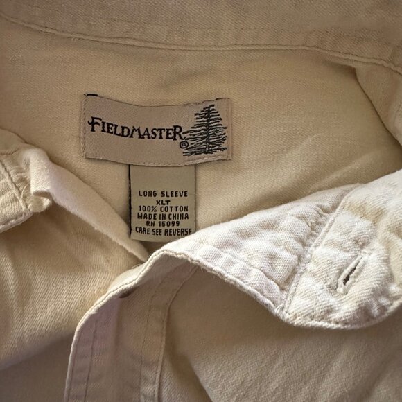 Fieldmaster long sleeve tan button up cotton shirt size XL - Picture 3 of 6